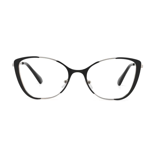 Cat-eye Black/Silver Eyeglasses