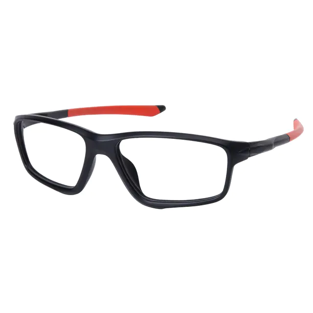 Rectangle Black/Red Eyeglasses