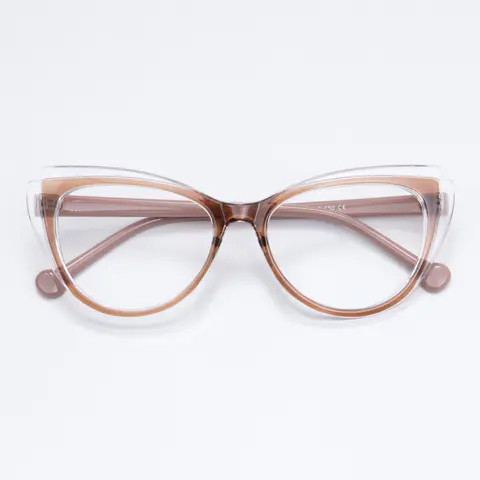 Cat-eye Brown/Clear Eyeglasses