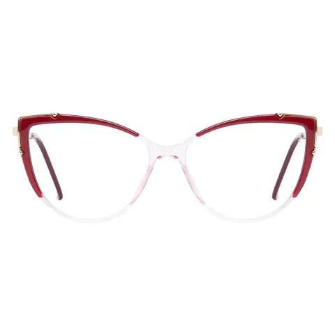 Cat-eye Red/Clear Eyeglasses