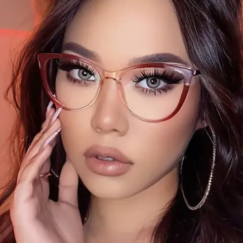 Cat-eye Red/Clear Eyeglasses
