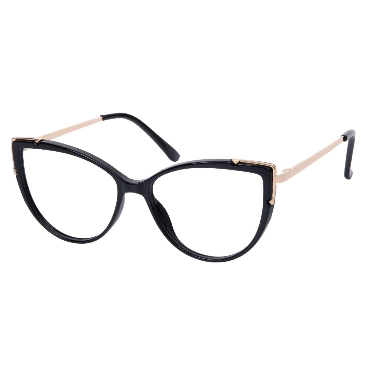 Cat-eye Black Gold Eyeglasses