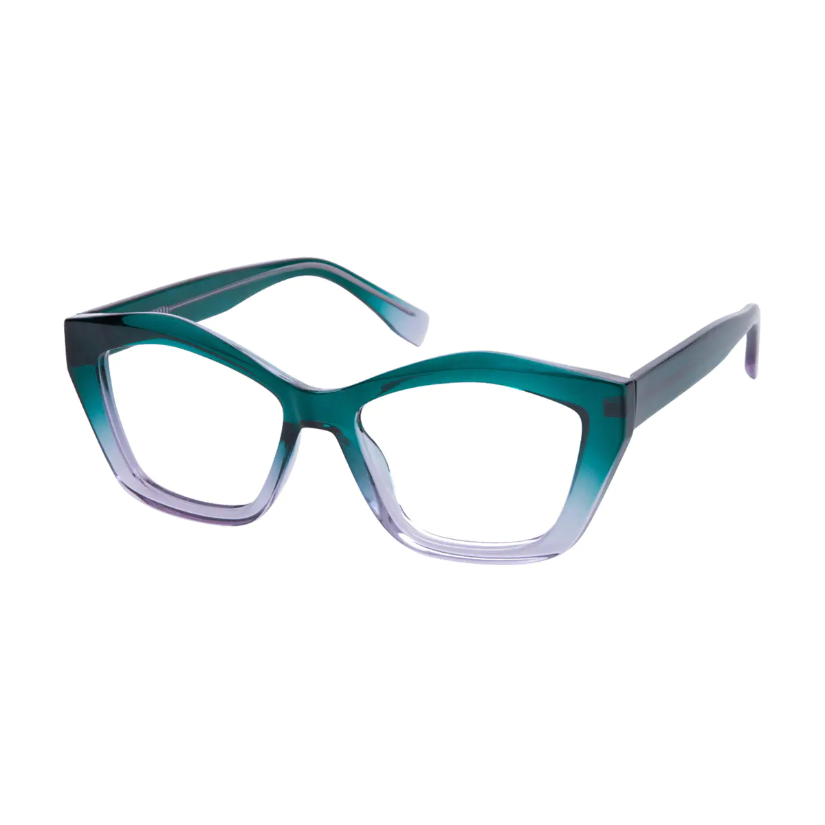 Cat-eye Green/Clear Eyeglasses