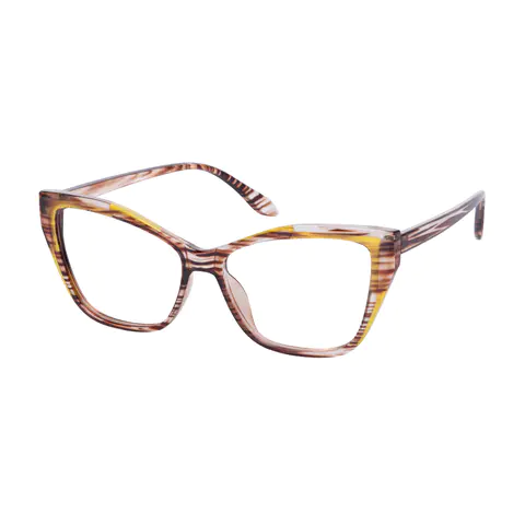 Cat-eye Brown/Yellow Eyeglasses