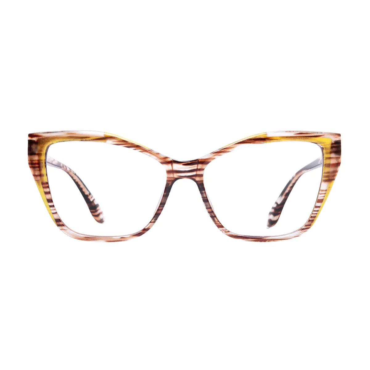 Cat-eye Brown/Yellow Eyeglasses