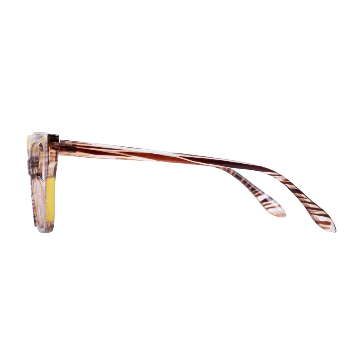 Cat-eye Brown/Yellow Eyeglasses