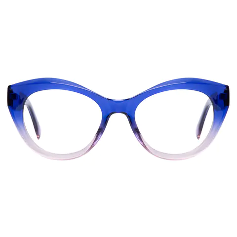 Cat-eye Transparent Blue Eyeglasses