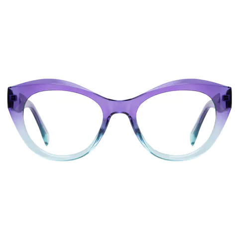 Cat-eye Transparent Purple Eyeglasses