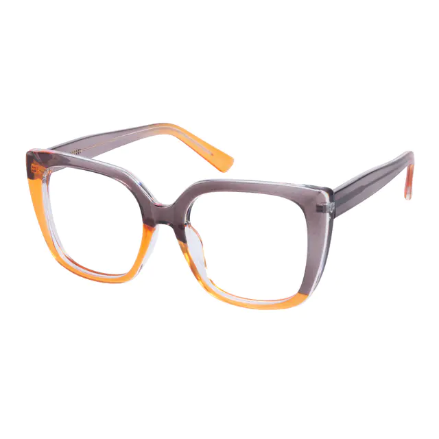 Cat-eye Gray/Orange Eyeglasses
