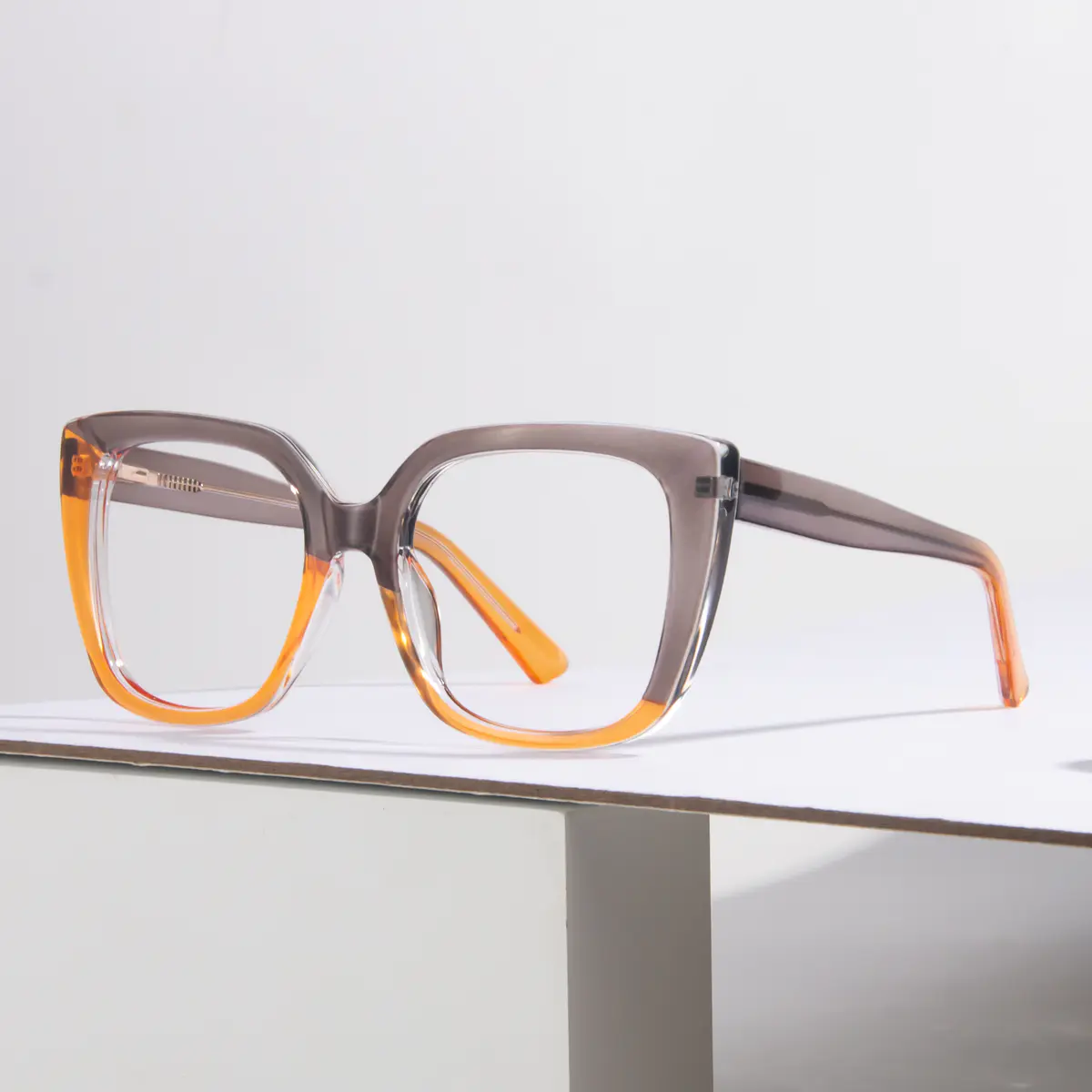 Cat-eye Gray/Orange Eyeglasses