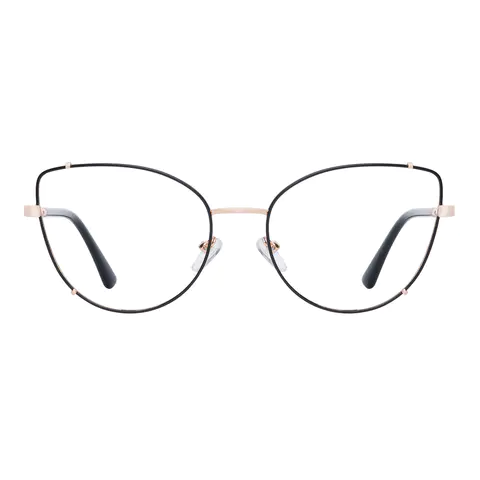 Cat-eye Black Gold Eyeglasses