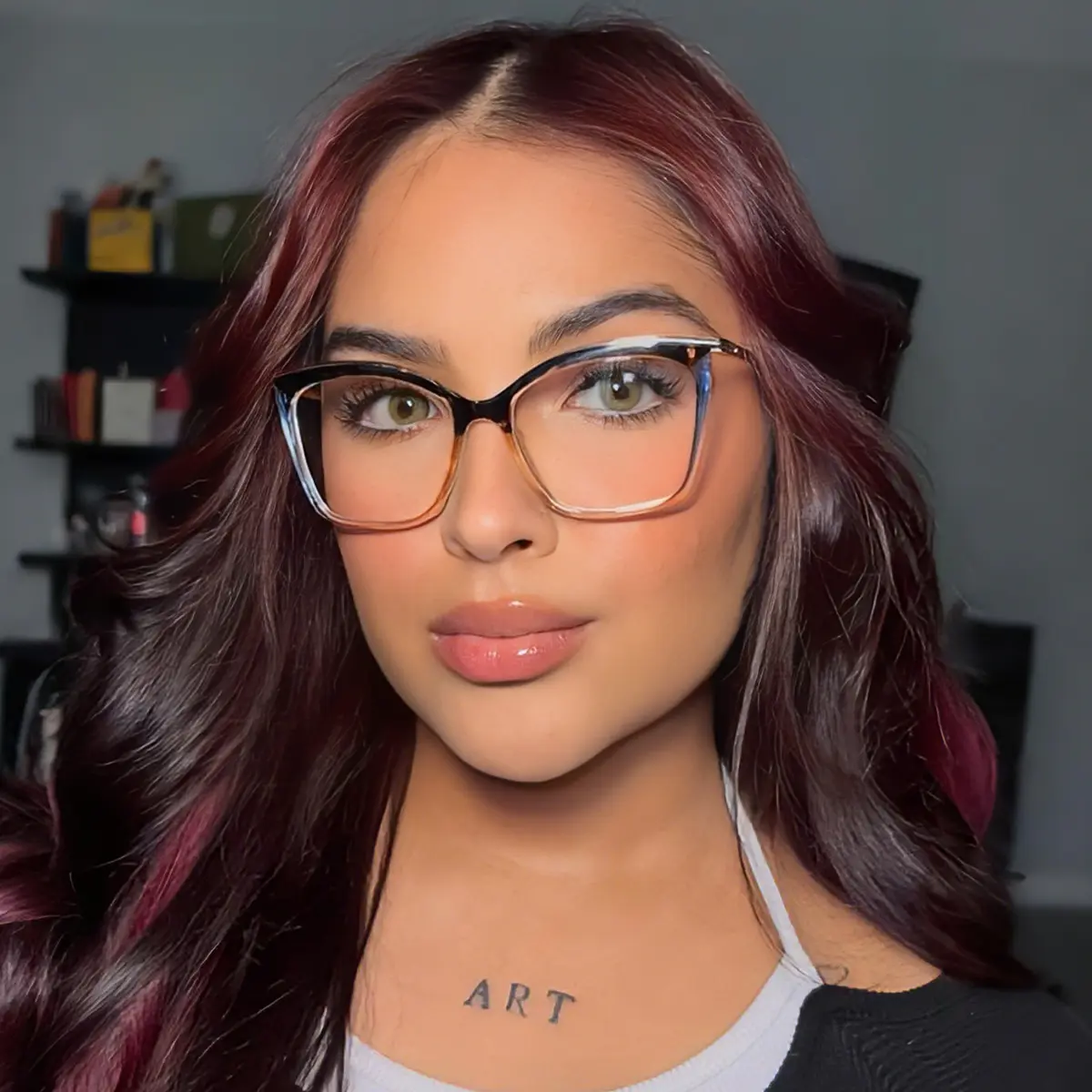 Cat-eye Tortoiseshell/Blue Eyeglasses