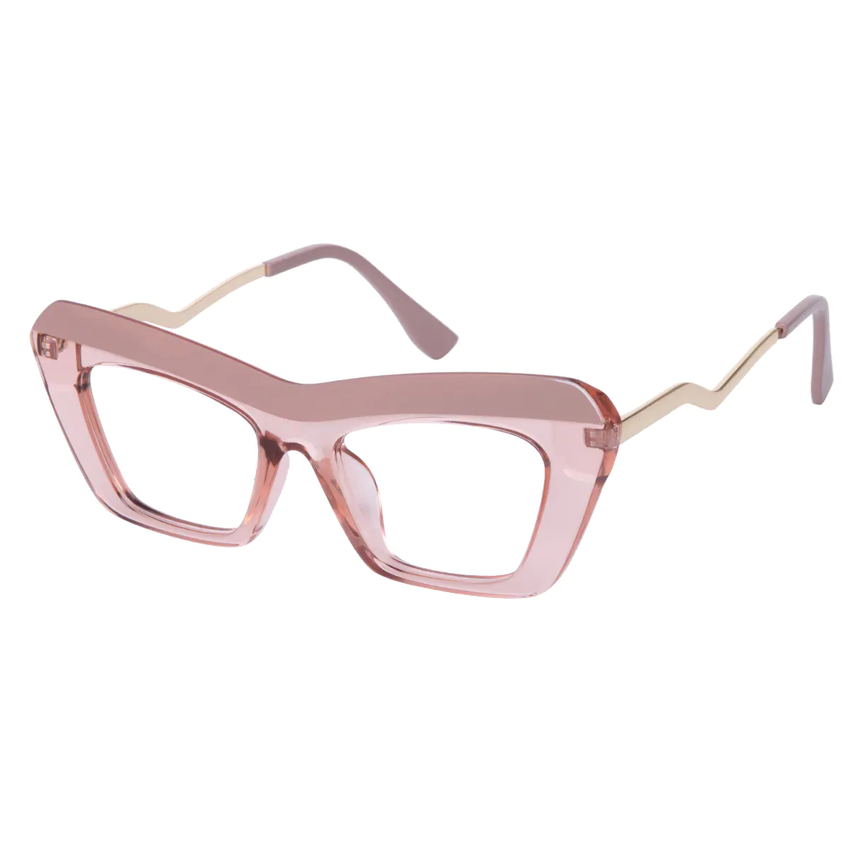 Cat-eye Brown/Pink Eyeglasses