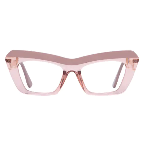 Cat-eye Brown/Pink Eyeglasses