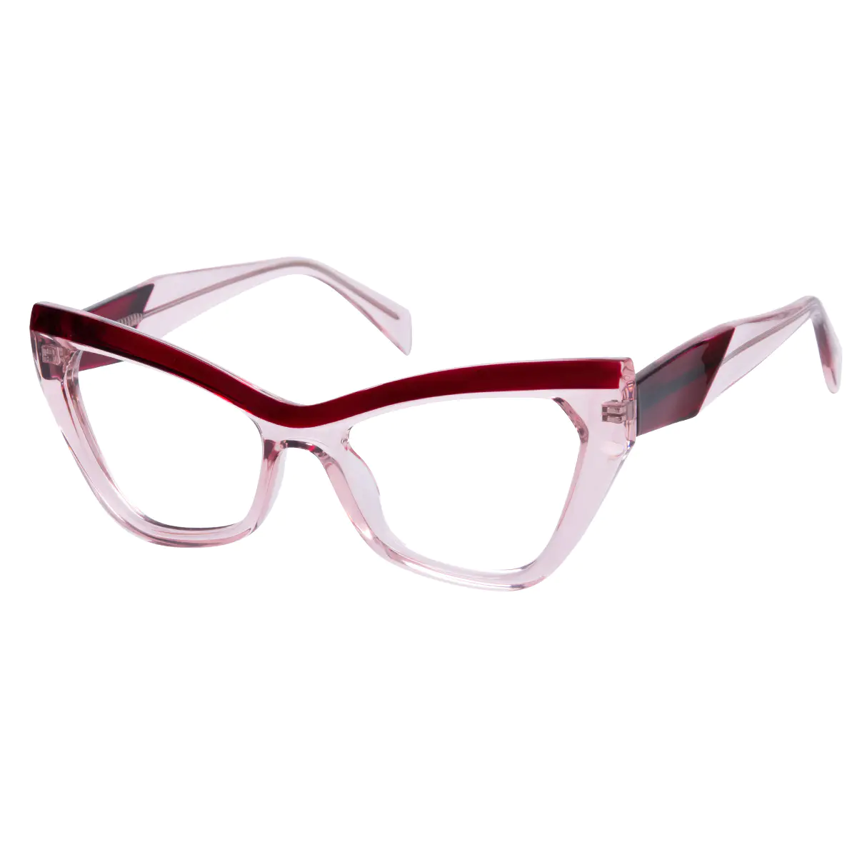 Cat-eye Transparent Pink Eyeglasses