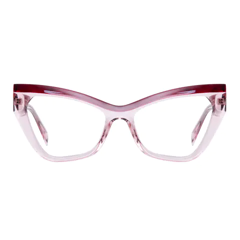 Cat-eye Transparent Pink Eyeglasses