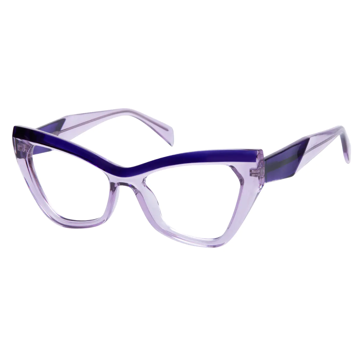 Cat-eye Transparent Purple Eyeglasses