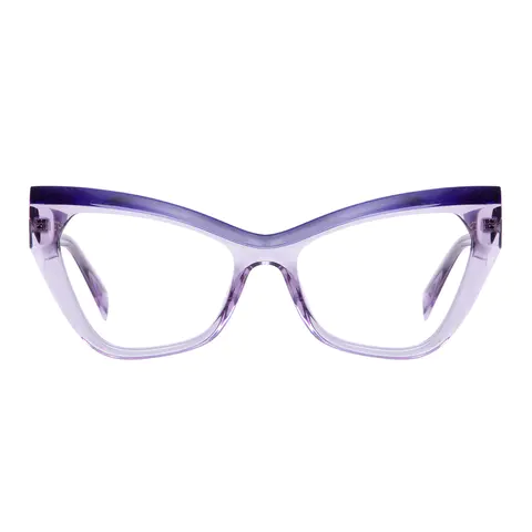 Cat-eye Transparent Purple Eyeglasses