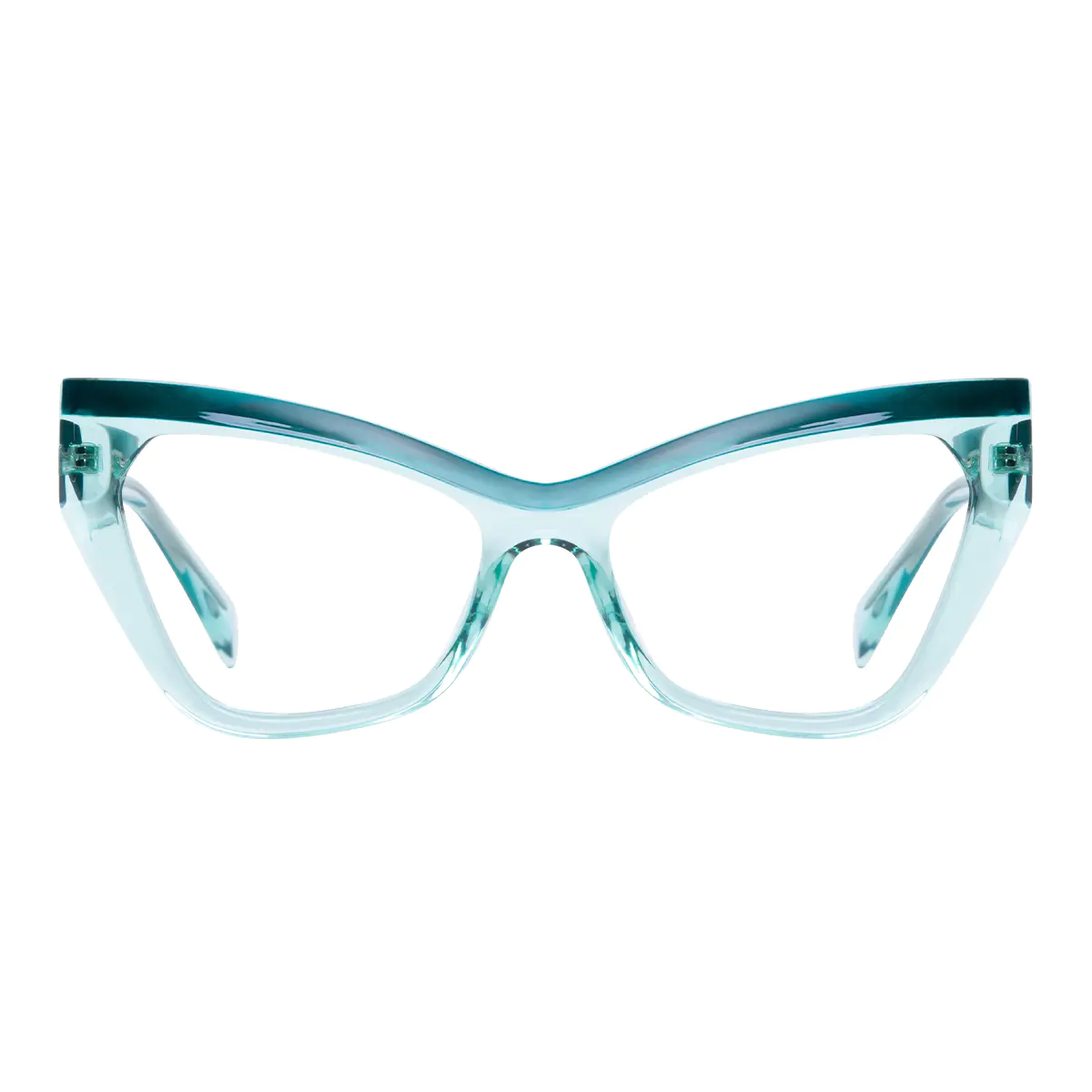 Cat-eye Transparent Green Eyeglasses