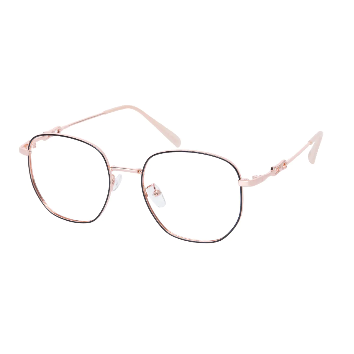 Square Black/Pink Gold Eyeglasses