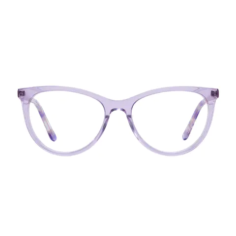Cat-eye Transparent Purple Eyeglasses