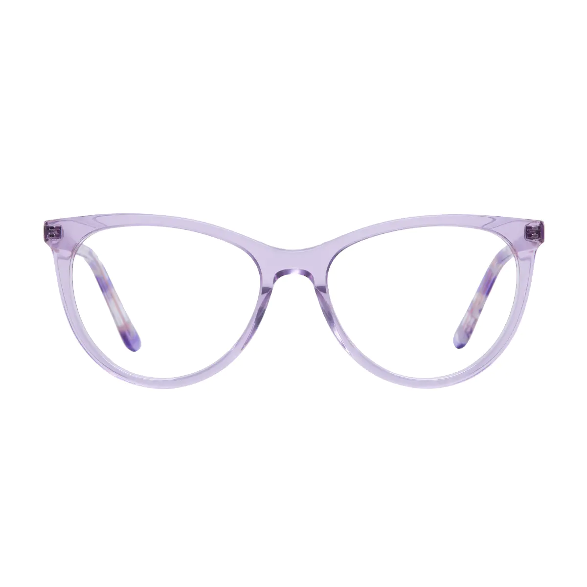 Cat-eye Transparent Purple Eyeglasses
