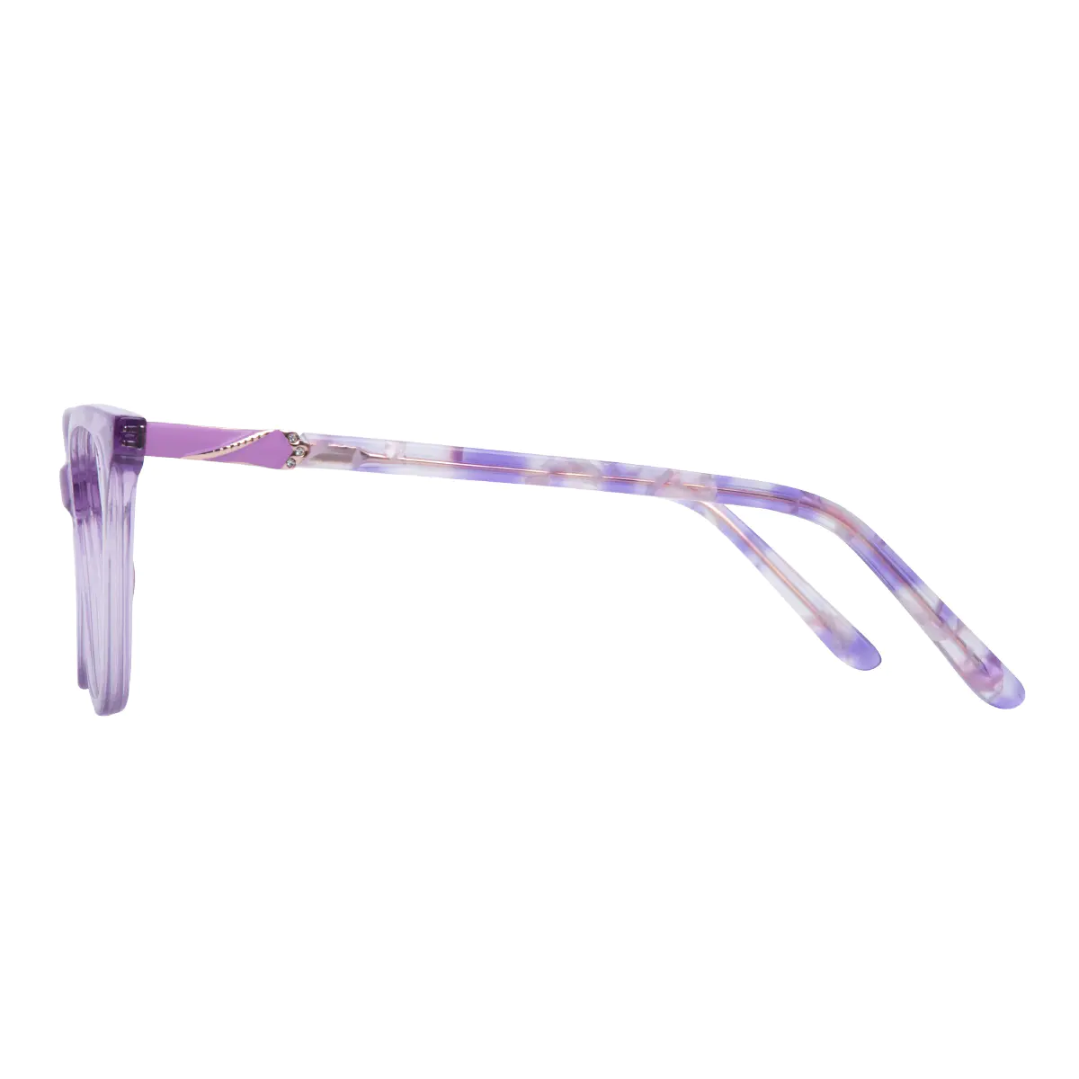 Cat-eye Transparent Purple Eyeglasses