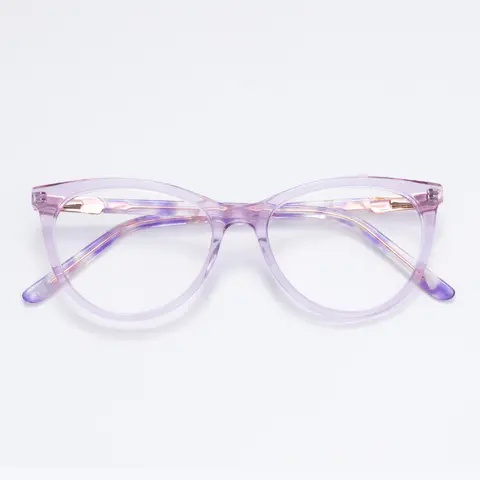Cat-eye Transparent Purple Eyeglasses