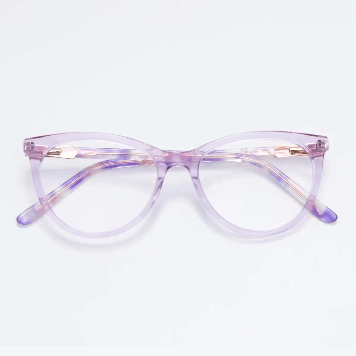 Cat-eye Transparent Purple Eyeglasses