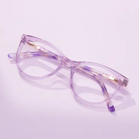 Cat-eye Transparent Purple Eyeglasses