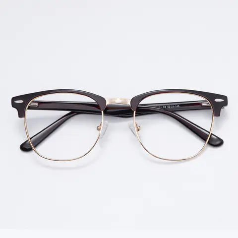 Browline Black Gold Eyeglasses