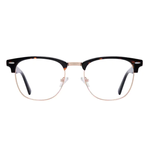 Browline Tortoiseshell Gold Eyeglasses