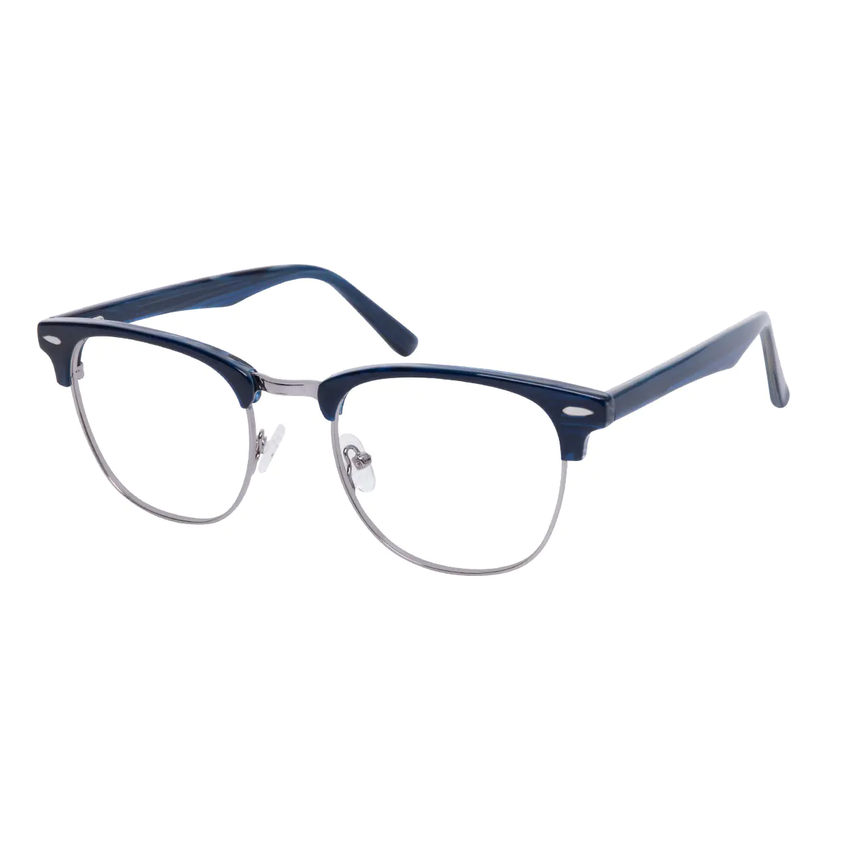 Browline Blue/Silver Eyeglasses