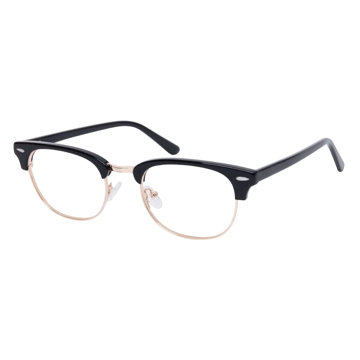 Browline Black Gold Eyeglasses