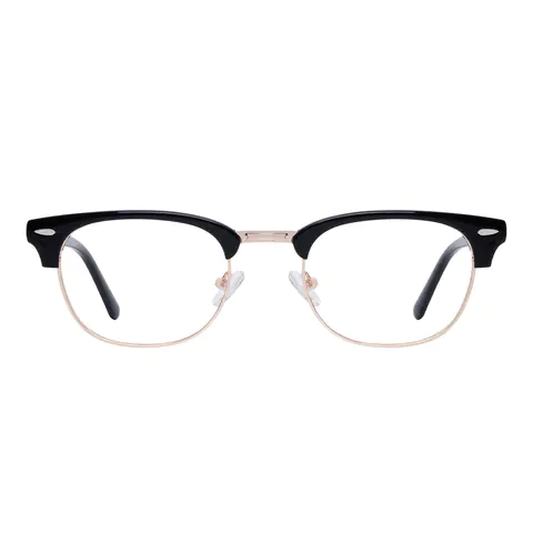 Browline Black Gold Eyeglasses