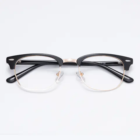 Browline Black Gold Eyeglasses