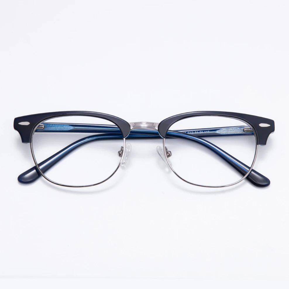 Browline Blue/Silver Eyeglasses
