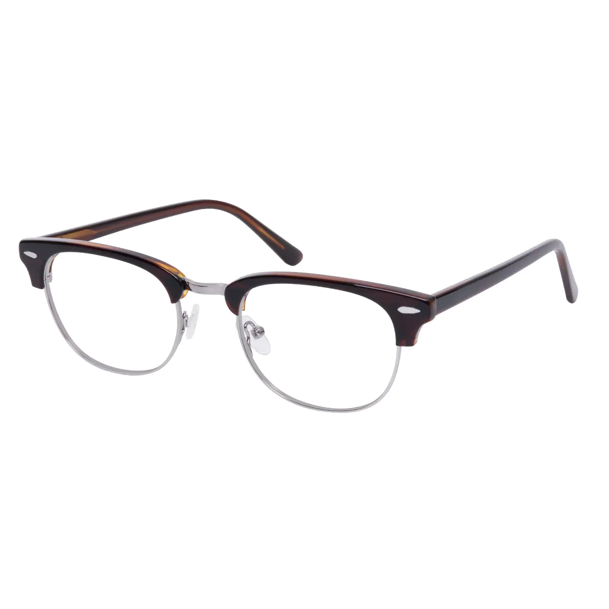 Browline Brown/Silver Eyeglasses