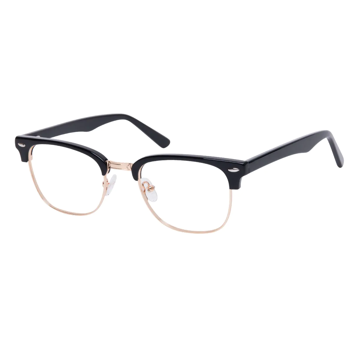 Browline Black Gold Eyeglasses