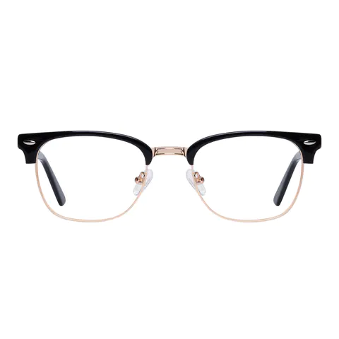 Browline Black Gold Eyeglasses