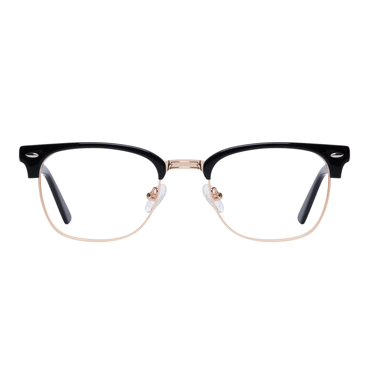 Browline Black Gold Eyeglasses