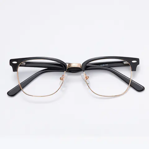 Browline Black Gold Eyeglasses