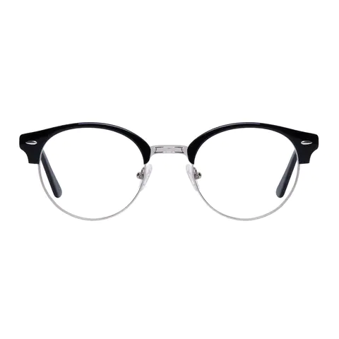 Browline Black Silver Eyeglasses