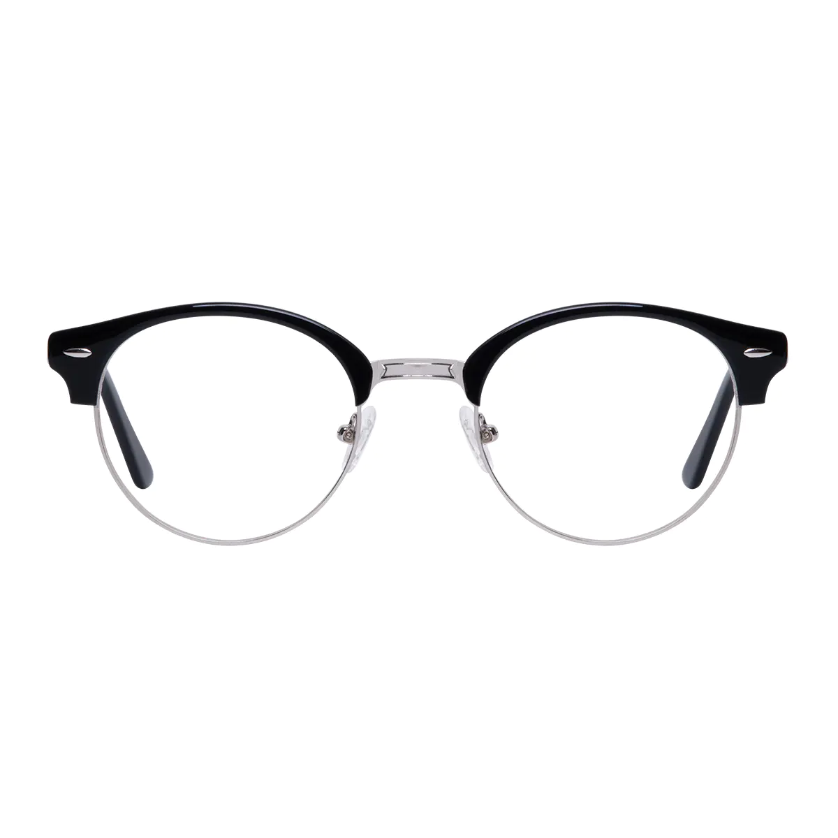 Browline Black Silver Eyeglasses