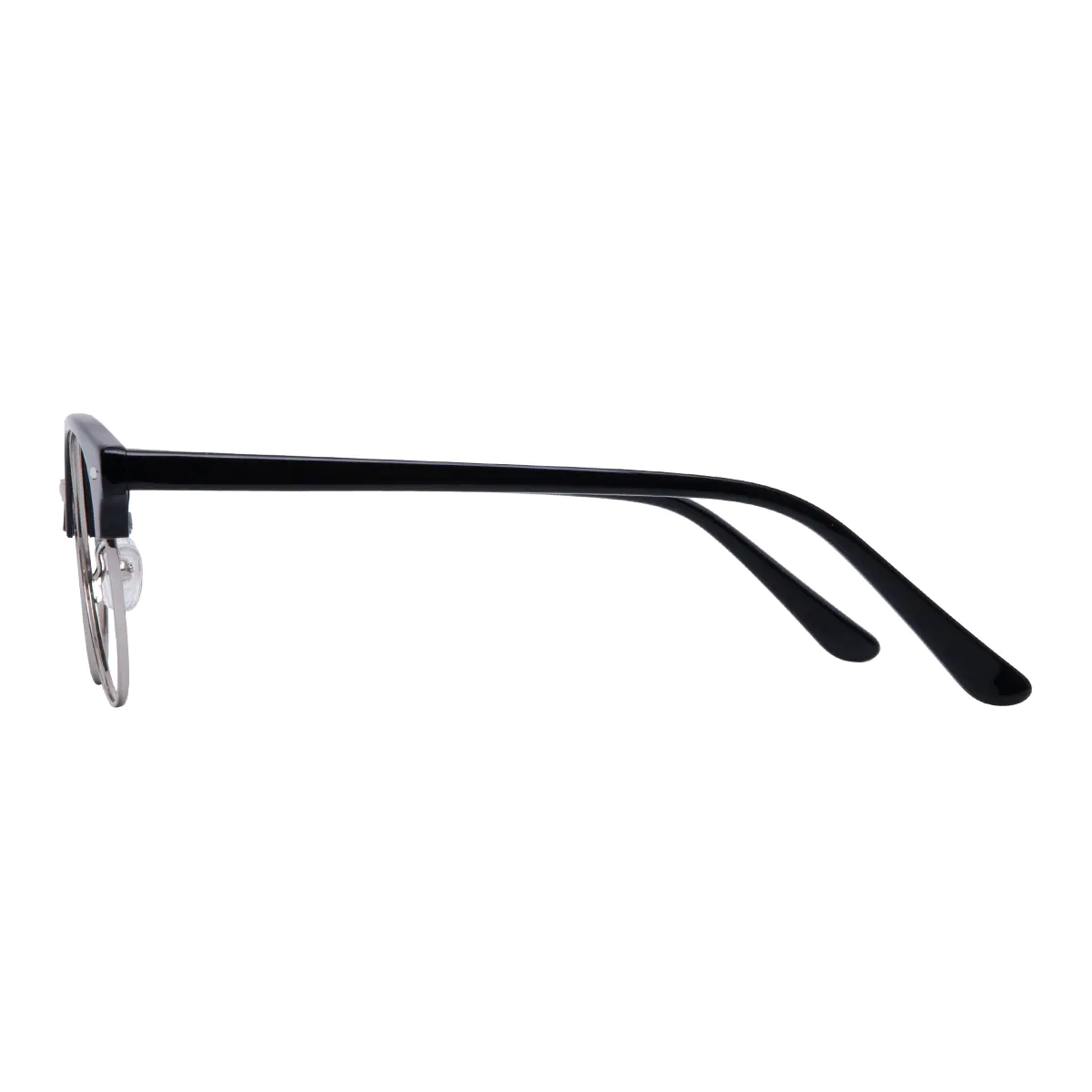 Browline Black Silver Eyeglasses