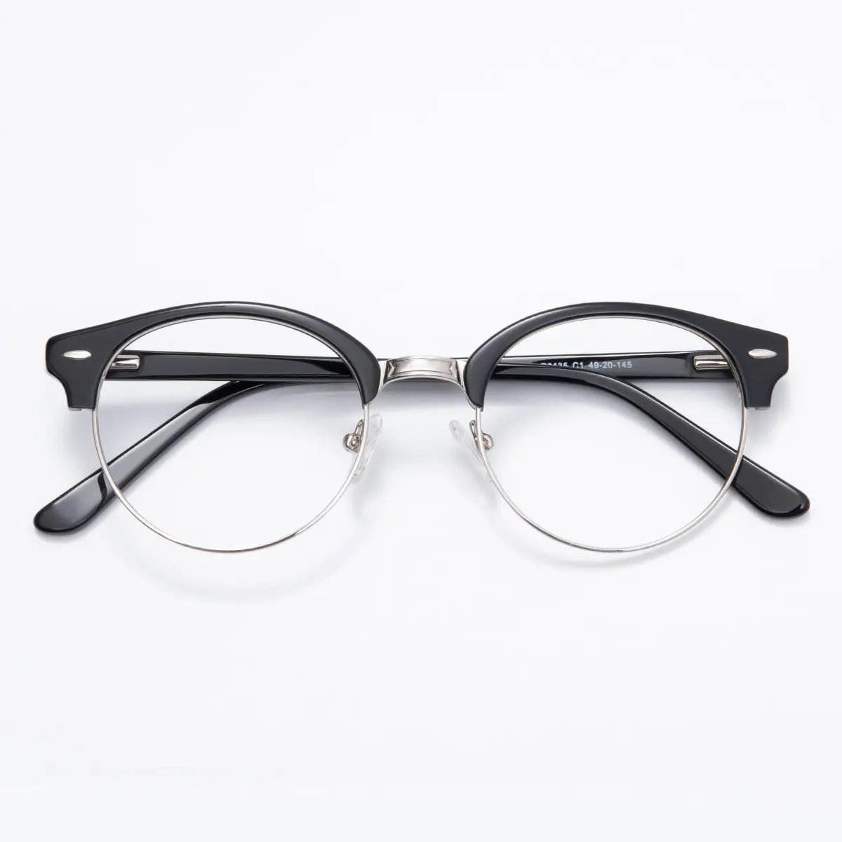 Browline Black Silver Eyeglasses