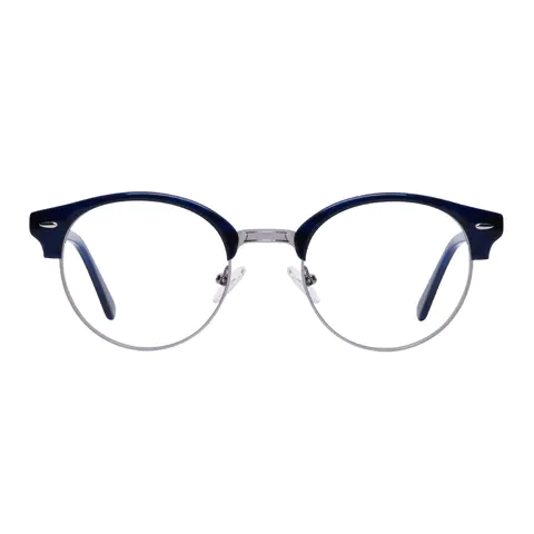 Browline Blue/Silver Eyeglasses