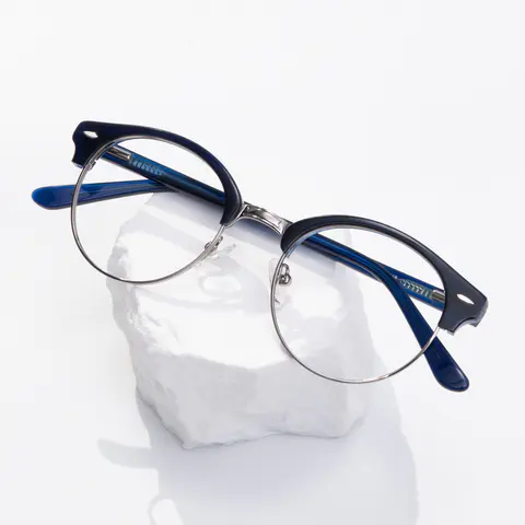 Browline Blue/Silver Eyeglasses