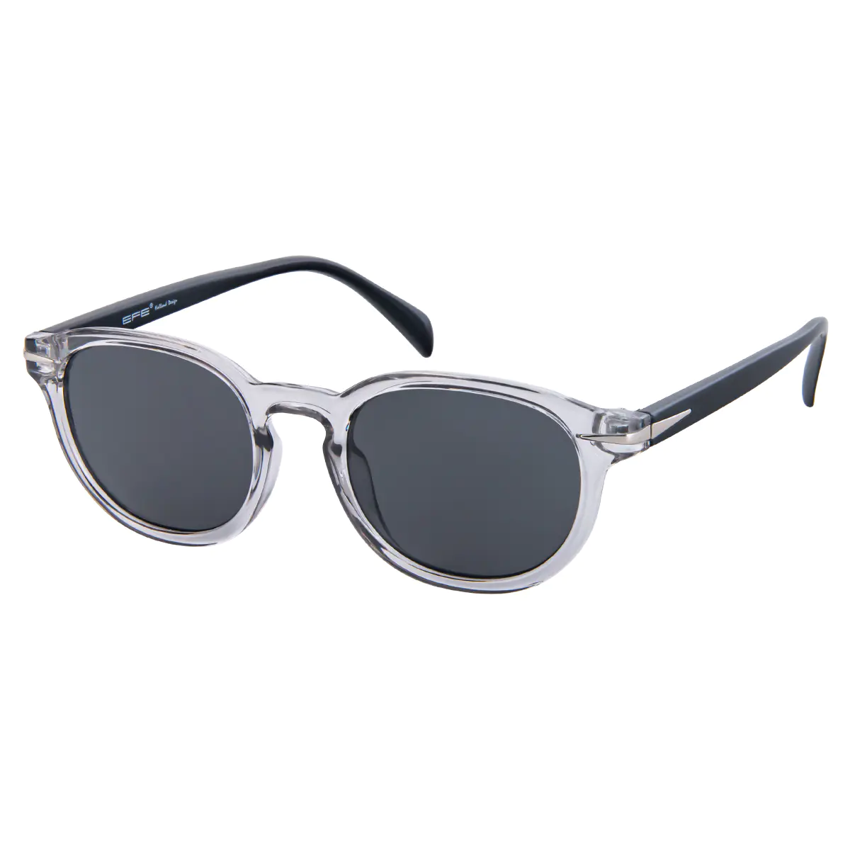 Oval Transparent Gray Sunglasses