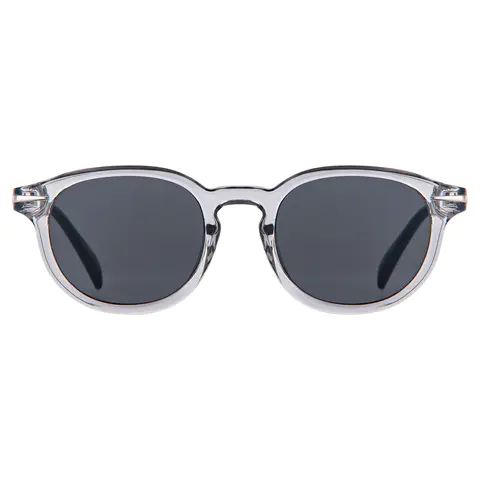 Oval Transparent Gray Sunglasses